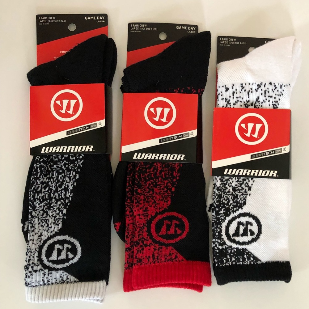 3 Pairs Warrior Game Day Lazer socks